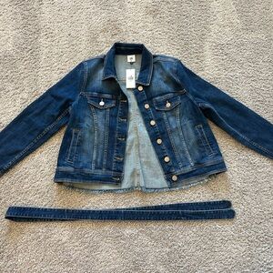 CAbi Blue Denim Jean Jacket with Belt